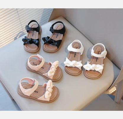 Girls Princess Sandals with Bow-knot Fashion Classic Baby Kids Beach Shoes Children Summer Sandals Simple Size 21-30 Hot Sale