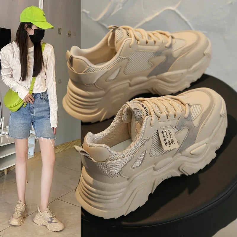Womens Shoes  Fashion Trend Breathable Mesh Sneakers Women Comfortable Soft Bottom Casual Platform Shoes Zapatos Mujer