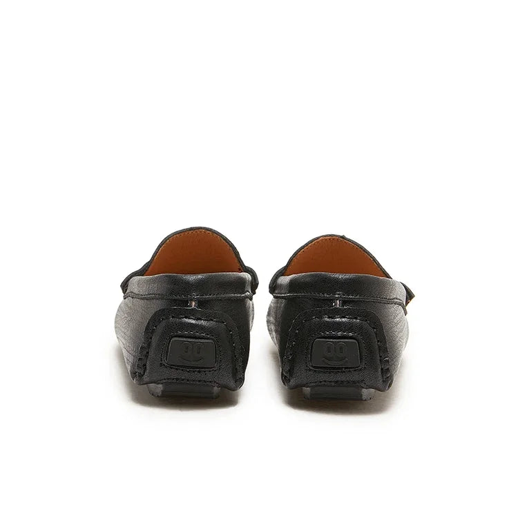 Boys Leather Shoes Black White for School Party Wedding Kids Formal Flats Loafers Slip-on Soft Loafers Children Moccasins 26-37