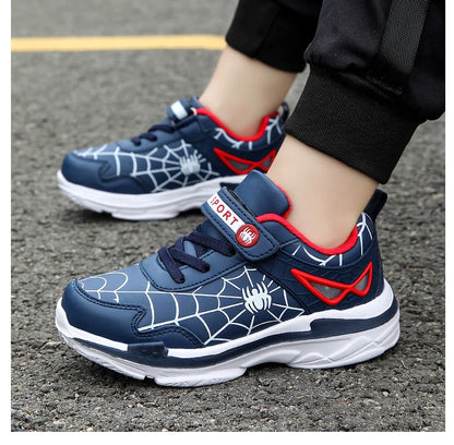 Kids Shoes Boys Sneakers Red PU Leather Children Sneakers New Fashion Casual Fashion Sports Outdoor Running Tennis Shoes for Boy
