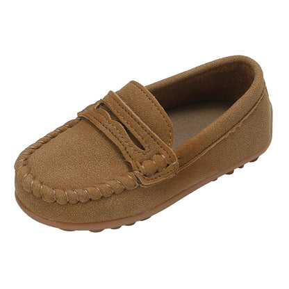 Boys Moccasins Shoes Fashion Solid Color Kids School Causal Shoes Breathable Non-slip Children Slip-on Flats Loafers Size 21-30