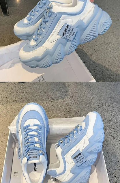 2023Women Shoes Fashion Trend Casual Sneakers Women Comfortable Soft Bottom Lace Up Female Platform Shoes Zapatos De Mujer