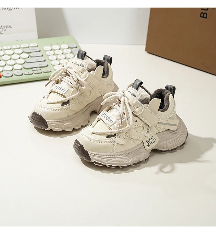 Boys Casual Shoes Non Slip Children Fashion School Walking Running Shoes Sport Kids Leather Sneakers Four Season Size 27-37