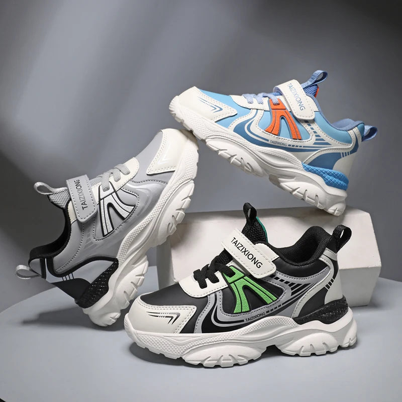Kids Sneakers Casual Sports Shoes for Children 2025 New Design PU Leather Sneakers Boys Fashion Printed Running Shoes Trainers