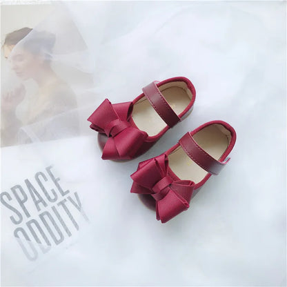 Baby Girls Shoes Toddler Little Girl Mary Jane Dress Shoes PU Anti-slip Soft for Kids Girl Party Bowknot Princess Shoes