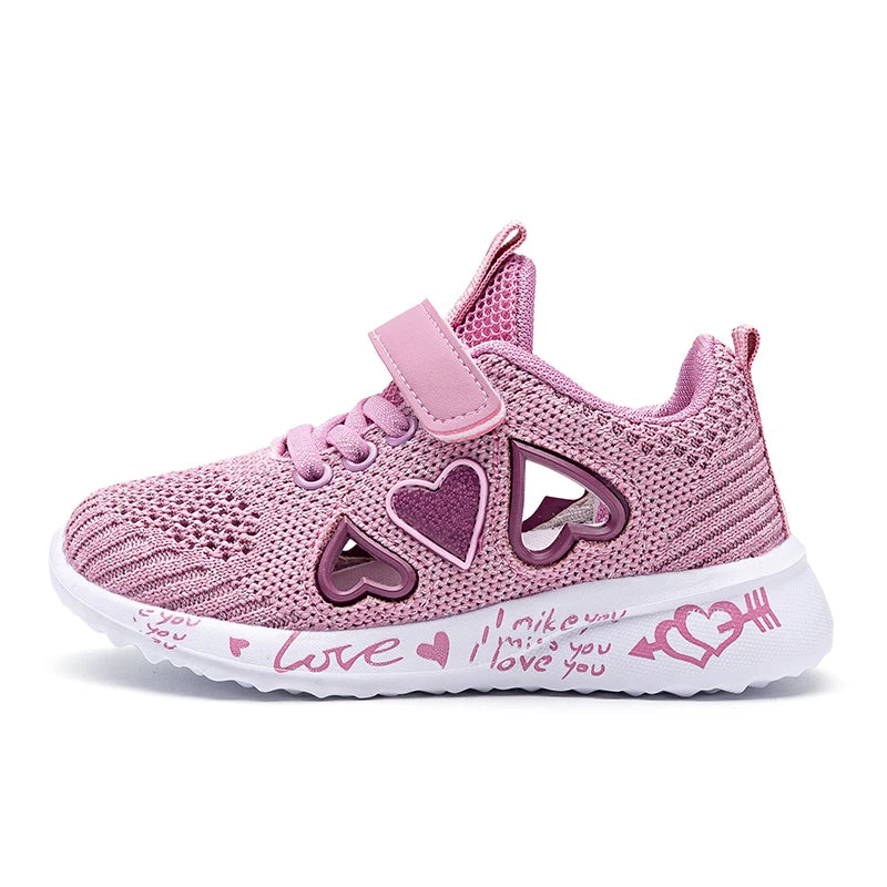 Girls Casual Shoes Children Light Mesh Sneakers Kids Summer Autumn Tenis Cute Sport Cartoon Running Sock Footwear Female
