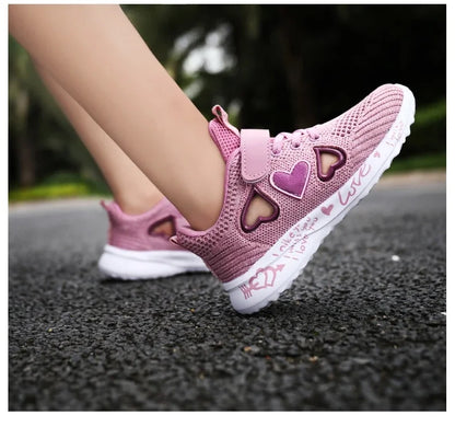 Girls Casual Shoes Children Light Mesh Sneakers Kids Summer Autumn Tenis Cute Sport Cartoon Running Sock Footwear Female