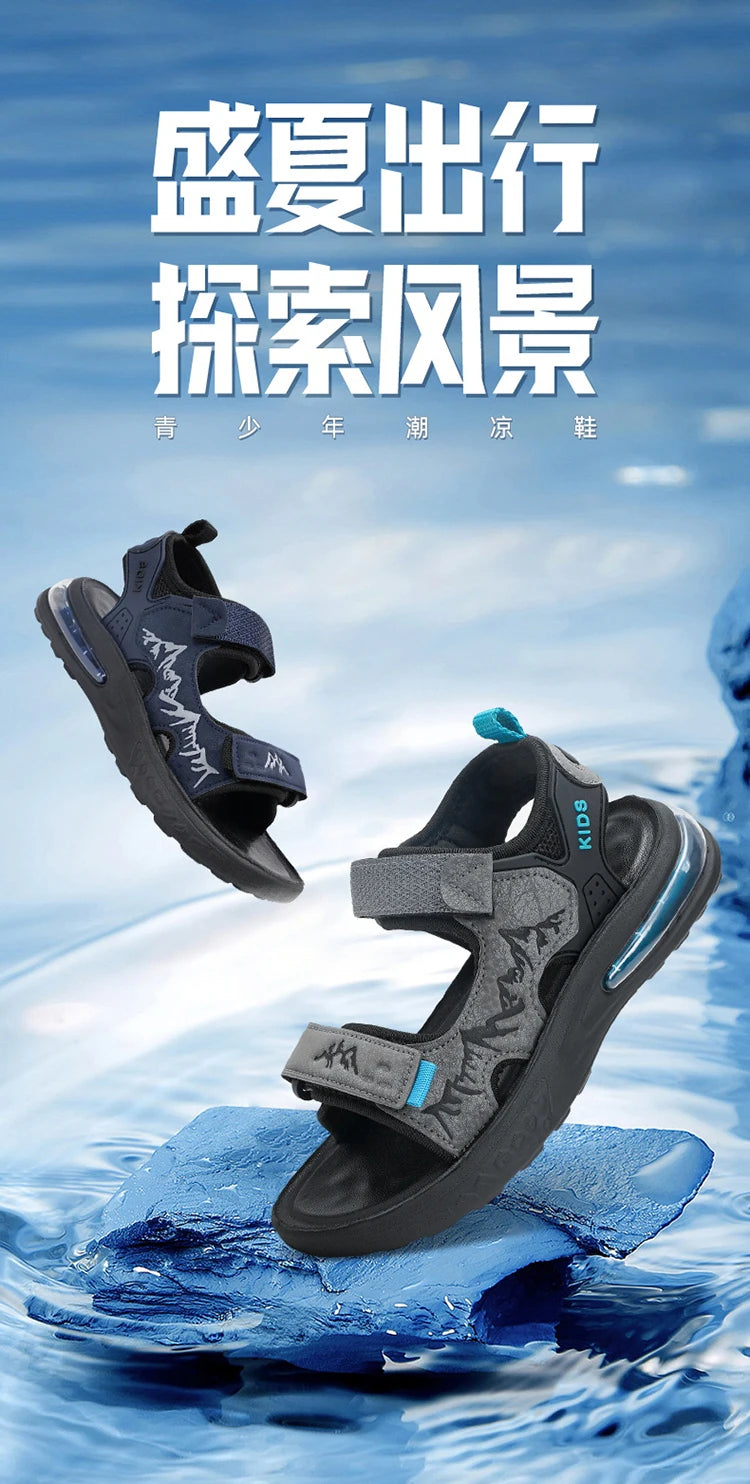Summer New Children's Sports Sandals Boys Open Toe Air Cushion Sandals Water Beach Shoes Youth Lightweight Comfortable Slippers