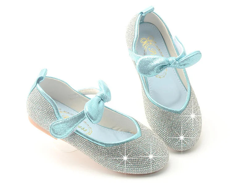 Girls Wedding Shoes Glitter New Brand Flat Heels Children Princess Sandals Dance Kids Fashion Party Shoes with Pearl