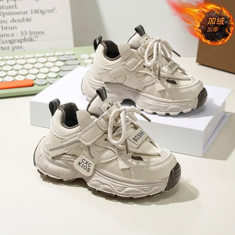 Boys Casual Shoes Non Slip Children Fashion School Walking Running Shoes Sport Kids Leather Sneakers Four Season Size 27-37