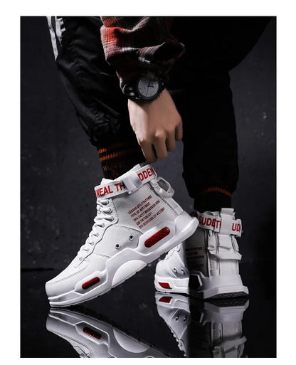 Mens Casual Sneakers High-tops Sneakers Trendy Boys Basketball Sports Tennis Shoes Outdoor Off-road Shoes Couple Sneakers