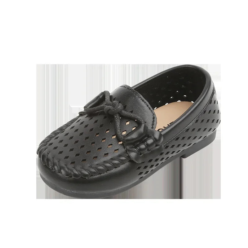 Kids Fashion Casual Shoes Slip-on Flats Boys Moccasins  Solid Color 2025 New Hot Soft Breathable Simple Hollow Children Loafers
