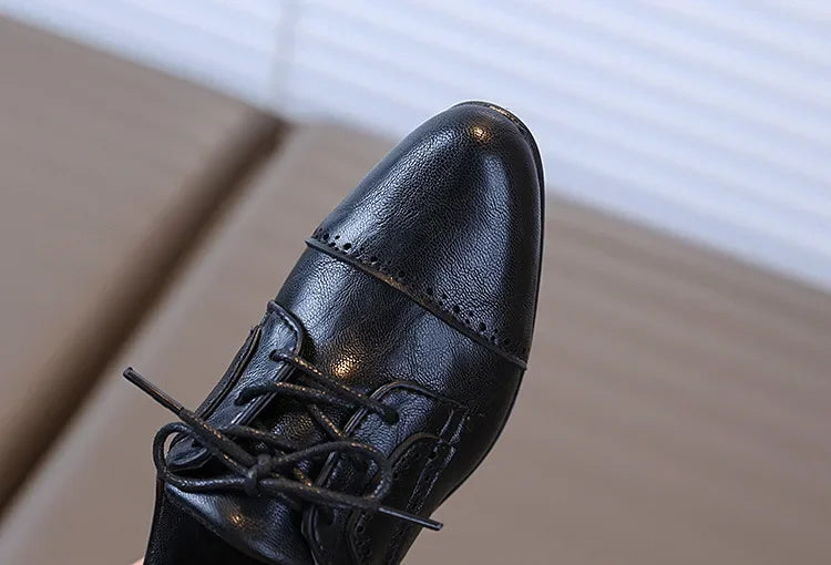 Boys School Leather Shoes New Performance Kids Black Loafers Fashion Children Formal Uniform Low-heels Shoes Causal Versatile