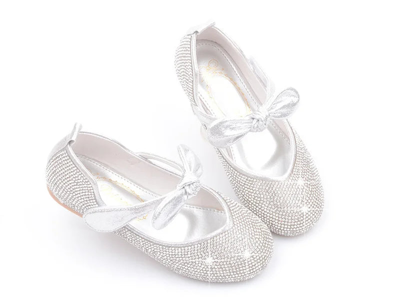 Girls Wedding Shoes Glitter New Brand Flat Heels Children Princess Sandals Dance Kids Fashion Party Shoes with Pearl