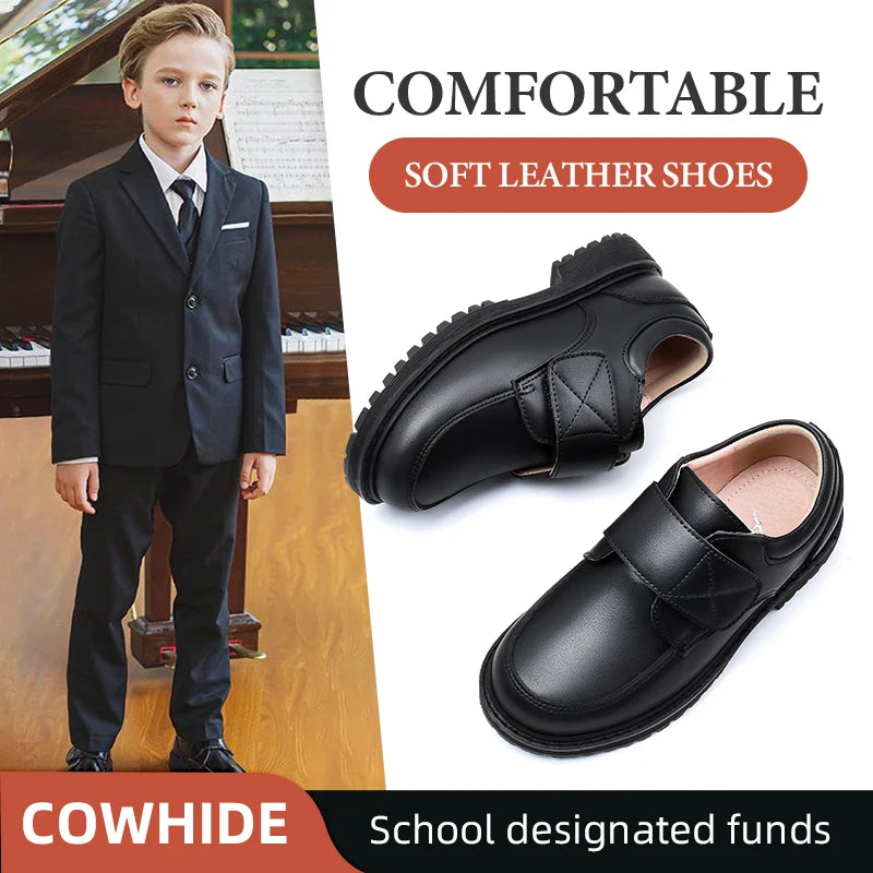 Student Shoes Season Shoes for Boys Black Shoe Children Boy 2025 Spring and Autumn The New British Style Performance Formal Wear