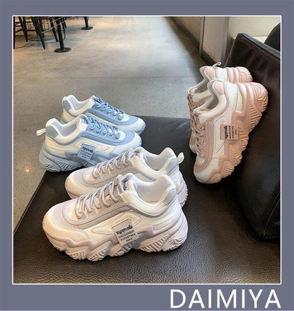 2023Women Shoes Fashion Trend Casual Sneakers Women Comfortable Soft Bottom Lace Up Female Platform Shoes Zapatos De Mujer