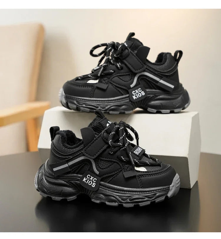Boys Casual Shoes Non Slip Children Fashion School Walking Running Shoes Sport Kids Leather Sneakers Four Season Size 27-37