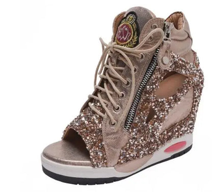 Shoes Womens Sneakers with Platform Woman Shoe Luxury Wedge Heel Basket Autumn Winter Thick Fashion High Casual Running Low help
