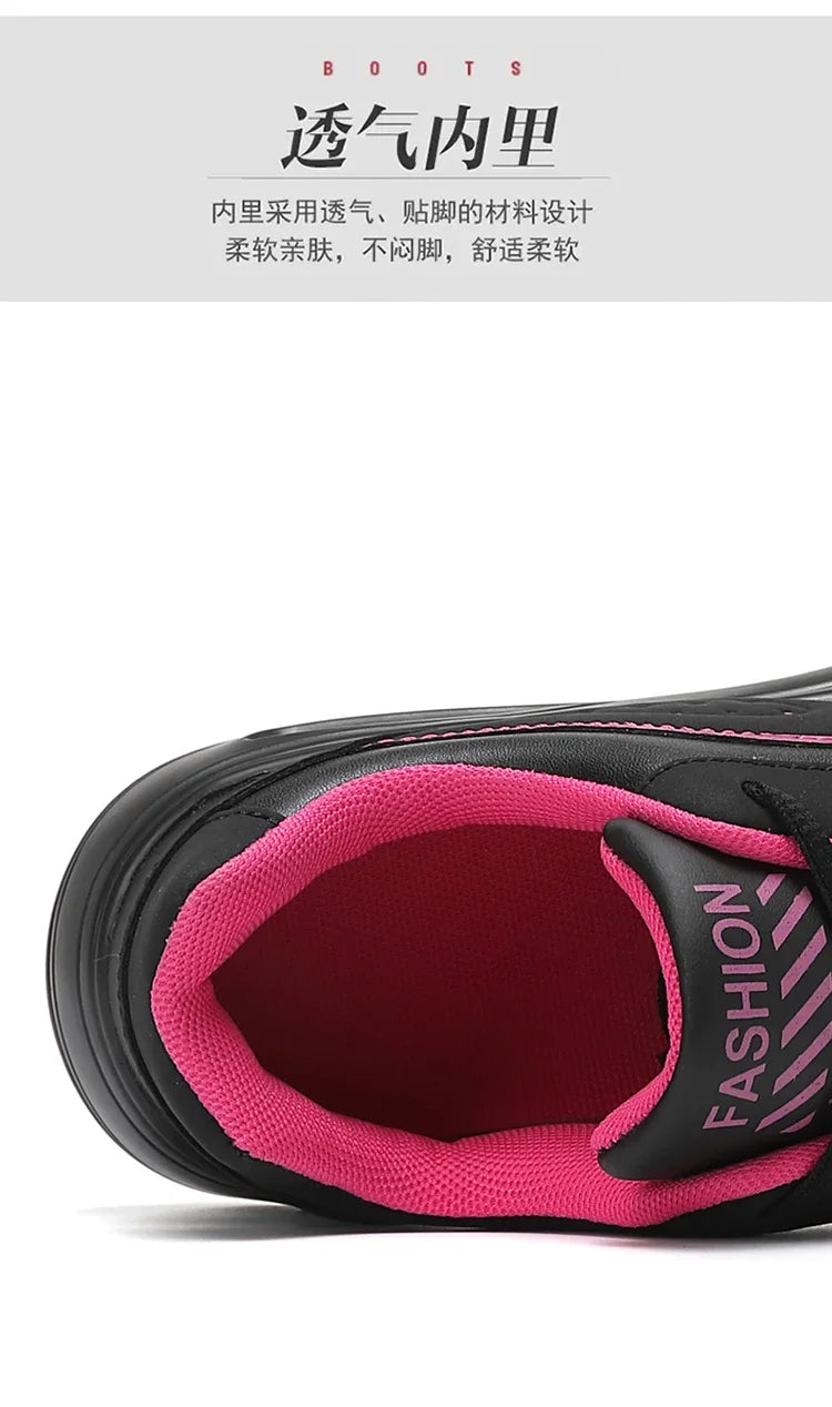 New Women's Fashionable Sneakers Leather Women's Casual Shoes Lace Up Flat Shoes Ladies Lightweight Fitness Walking Shoes
