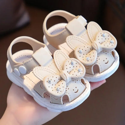 Infant Girls Sandals Summer Baby Shoes Can Make Sounds Cute Bow Princesses Kid Toddler Children Soft First Walkers