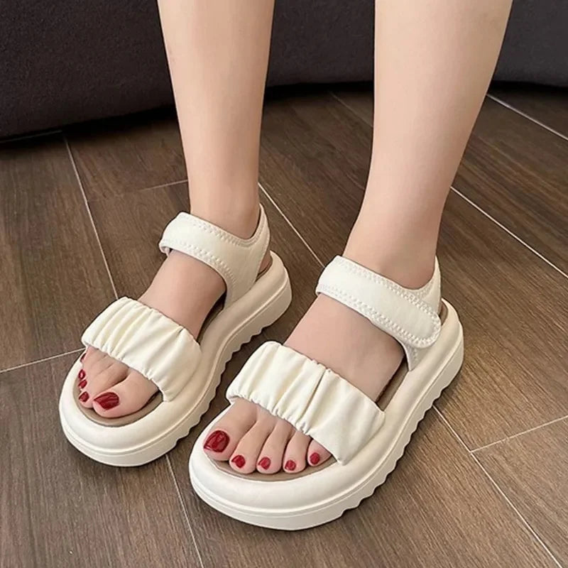 Summer Fashionable Casual and Comfortable Girls' Elegant and Cute Open-toe Wear-resistant Beach Thick-soled Non-slip Sandals