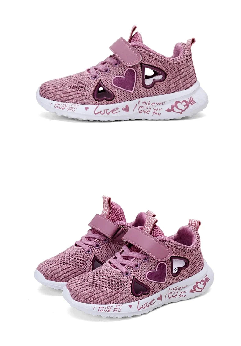 Girls Casual Shoes Children Light Mesh Sneakers Kids Summer Autumn Tenis Cute Sport Cartoon Running Sock Footwear Female