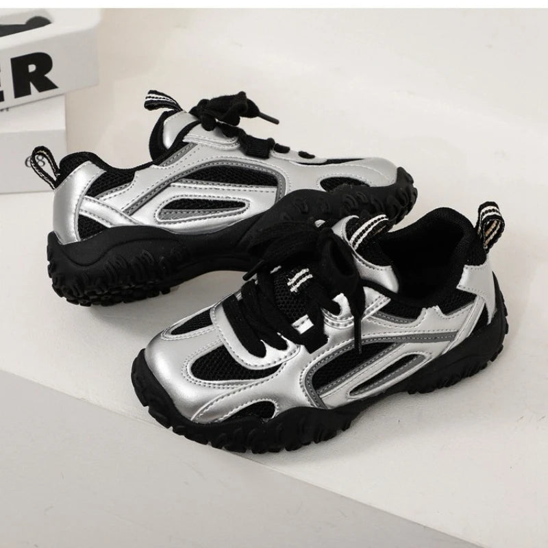Boys Girls Skate Sneakers  New Autumn Toddler Walking Shoes Soft Sole Non-slip Versatile School Outdoor Mountain Trainers