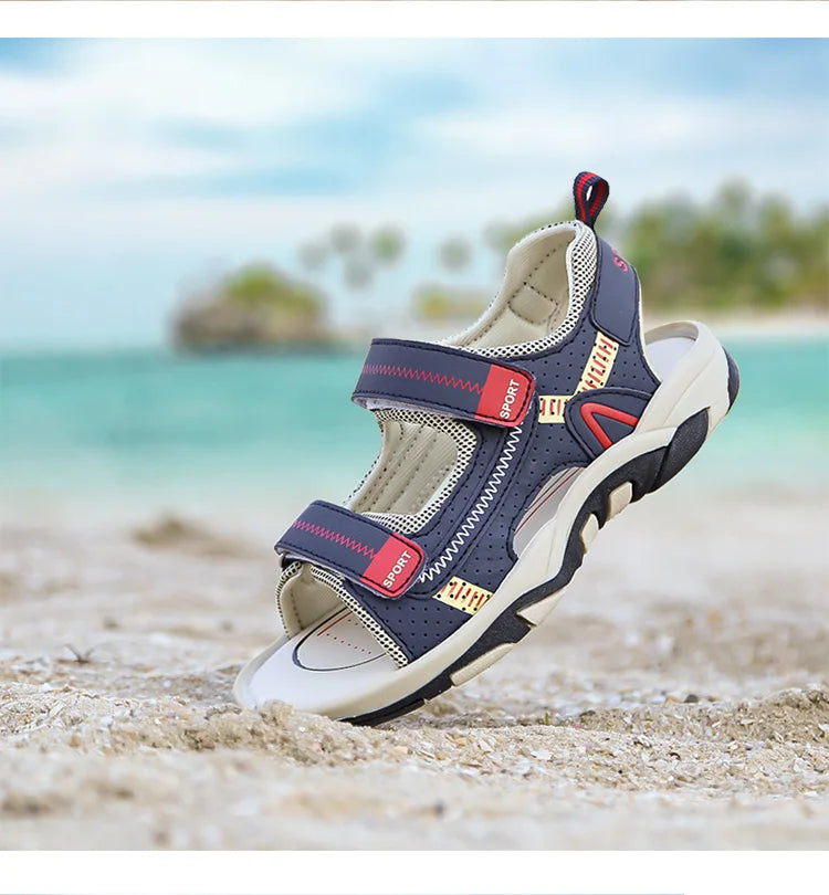 Kids Sport Sandals for Boys Breathable Outdoor Soft Sole Beach Shoes Summer Children's Casual Walking Sandals Anti-Slip