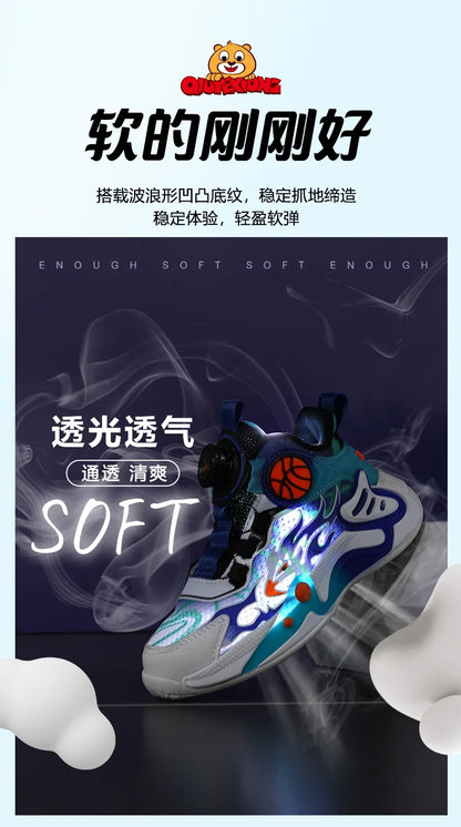 Kids Sneakers Fashion Basketball Shoes for Children Boys Breathable Mesh Sneakers Casual Sports Shoes New Design Trainers