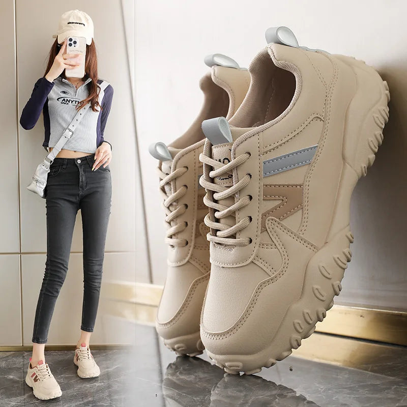 Low-top casual sneakers for women, versatile sports shoes, chunky dad shoes, slip-resistant and durable fashion shoes, KT299-1