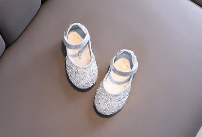 Girl's Princess Shoes Summer Glimmer Round Toe Party Dance Flat Shoe for Girls Spring Size 21-36 Infant Children Mary Janes
