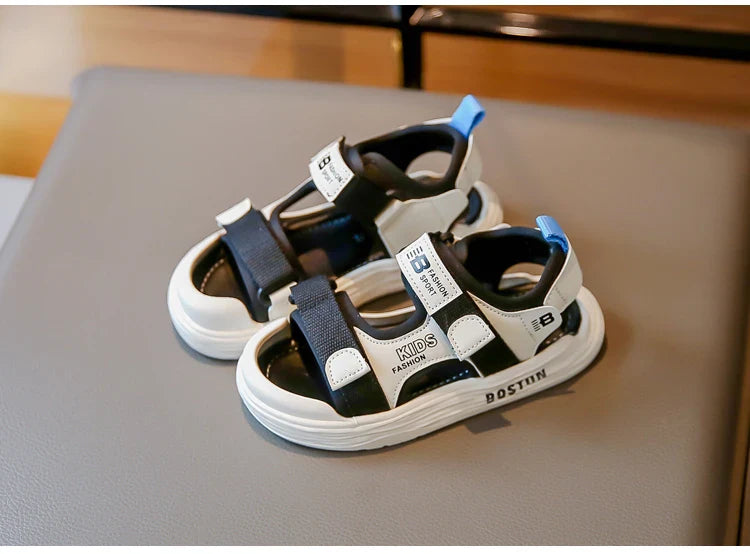 New Hot Sales Black Beige Soft Boys Girls Beach Shoes Casual Non-slip Kids Baby Sports Sandals
