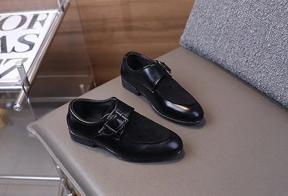 New Boy School Leather Shoes Pointed-toe Kids Formal Uniform Performance Loafers Fashion Versatile Children's Causal Low-heels