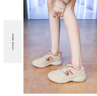 Low-top casual sneakers for women, versatile sports shoes, chunky dad shoes, slip-resistant and durable fashion shoes, KT299-1