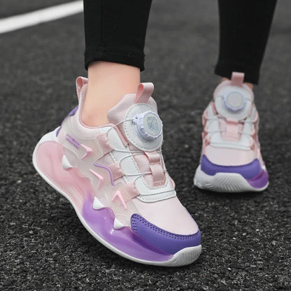 Children Sports Shoes for Girl Leather Wear-Resistant Comfortable Walking Shoes Soft Non Slip Thick Casual Kids Sneakers