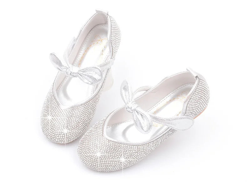 Girls Wedding Shoes Glitter New Brand Flat Heels Children Princess Sandals Dance Kids Fashion Party Shoes with Pearl