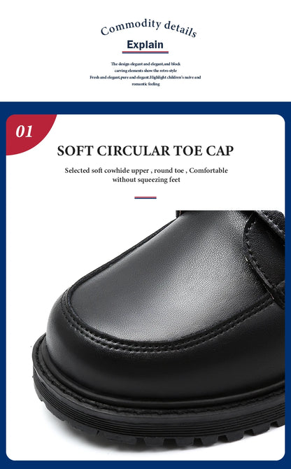 Student Shoes Season Shoes for Boys Black Shoe Children Boy 2025 Spring and Autumn The New British Style Performance Formal Wear
