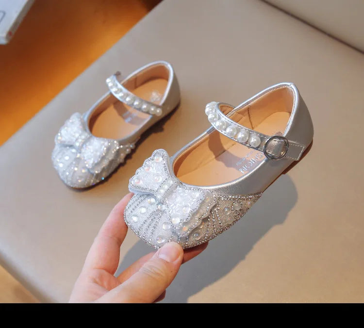 Princess Shoes for Girls Party Wedding Luxurious Glitter 23-34 Kids Single Shoe Summer Spring Autumn Fashion Girl's Flats
