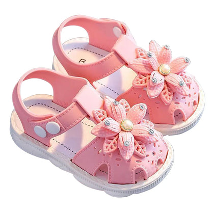 New Girls Summer Sandals Soft Sole Breathable Kids Beach Shoes Anti-slip Princess Sandals Children Casual Footwear