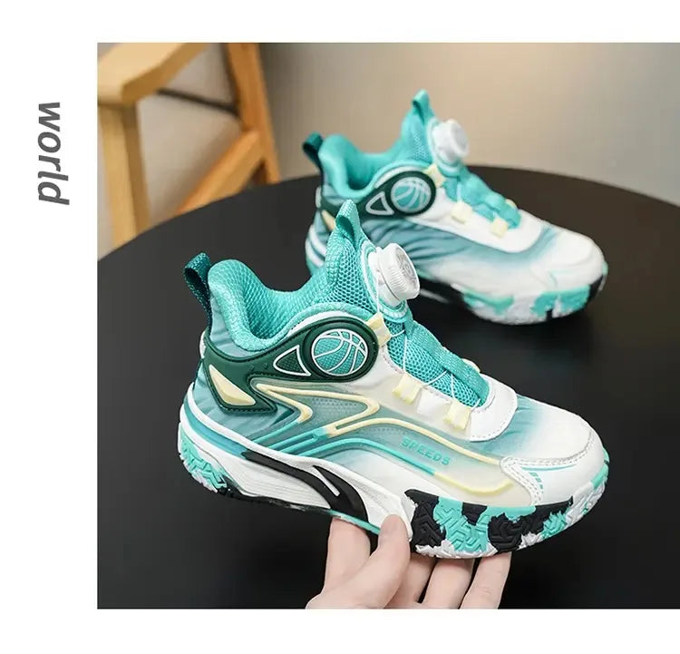 Boys Basketball Shoes Training Running Sports Sneakers Spring Autumn New Style Middle Large Children Boy Knob Movement Footwear