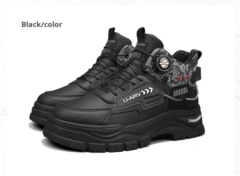 Men's Casual Outdoor Boots Fall Breathable Trendy Versatile Leisure Knob Board Shoes Anti-slip Riding Fashion Sneakers  (Available)