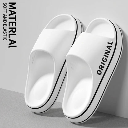 Mens Thick Sole Indoor Bathroom Anti Slip Shoes Summer Couple Sandals Feslishoet Women Letter Slippers Beach Slides Solid Color