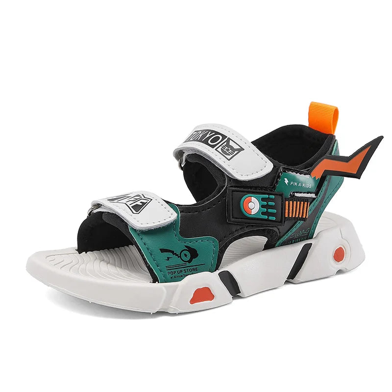 Boys Sandals 1-12 Year Old Soft Sole Anti Slip Sandals Cartoon Outwear Small and Medium Sized Children Beach Sandals
