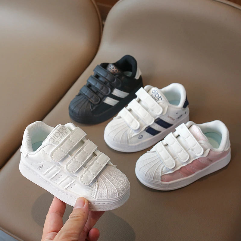 Children's Sneakers Kids Fashion Design White Non-slip Casual Shoes for Boys Girls Hook Breathable Sneakers Toddler Outdoor Shoe