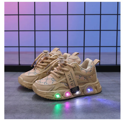 Kids Sneakers Spring New Girl Sneakers Casual LED Kid Shoes Fashion Girls' Shoes Designer Shoes Tenis De Mujer