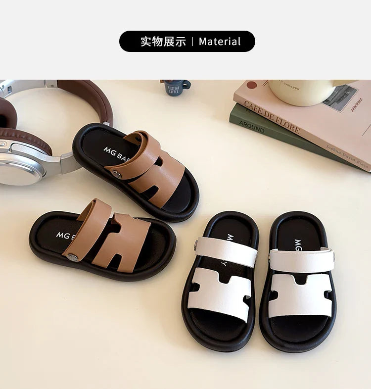 Fashion Spring Child Sandal Summer New Shoe Boy Girl Slippers Soft Bottom Non-slip Kid Shoes Baby Velcro Beach Sandal Slippers
