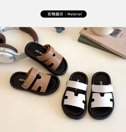 Fashion Spring Child Sandal Summer New Shoe Boy Girl Slippers Soft Bottom Non-slip Kid Shoes Baby Velcro Beach Sandal Slippers