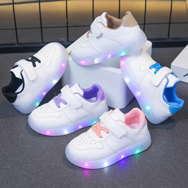 Zapatos Fashion Girls' Sneakers Spring New Kids Luminous Shoes Breath Boys Shoes Anti Slip Girls Casual Shoe Кроссовки