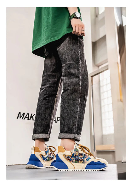 New Men's Sneakers Fashion Skateboard Shoes Outdoor Casual Running Shoes for Men Lace-up Platform Tenis Shoes Zapatillas Hombre