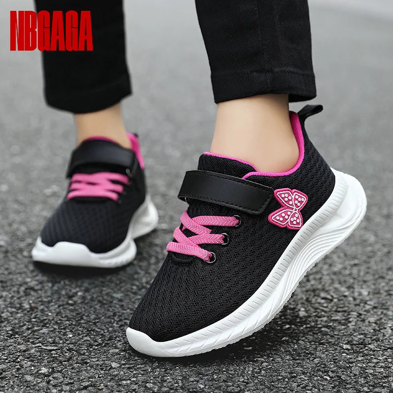 Girls' Breathable Mesh Sneakers with Bowknot Anti - Slip Casual Running Shoes for Kids Summer Sale Children's Sports Shoes